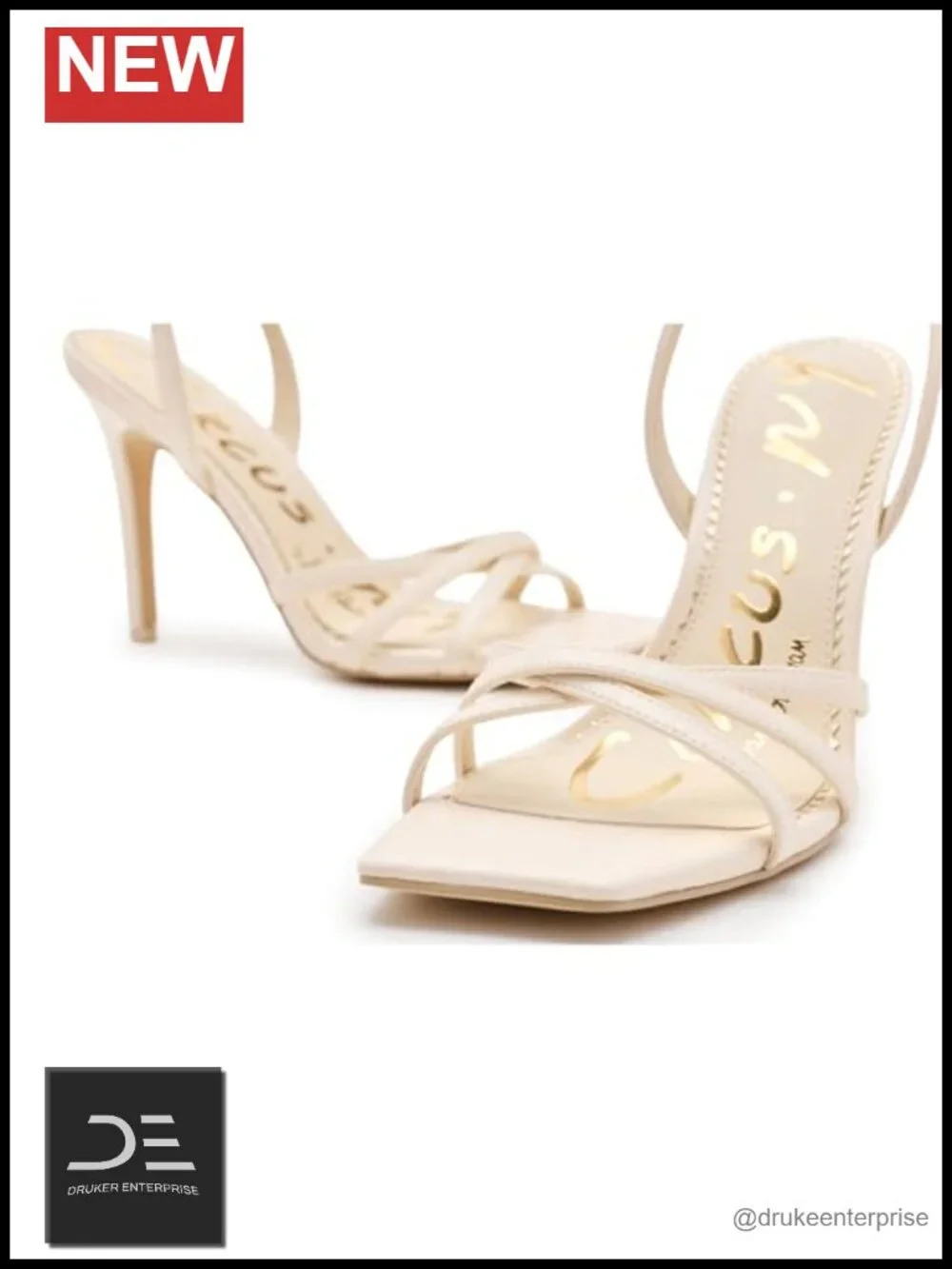 Women's Heeled Sandals - Leather Stiletto Heels, Open Toe, Buckle, X-Strap,